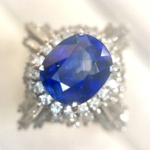 けむむむPt850 サファイア1.73ct ダイヤ0.47ct リング タンザナイト ダイヤモンド サファイアリング TA 0.49ct D 0.06